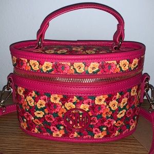 Steve Madden Pink Floral Train Case Crossbody Purse NWT